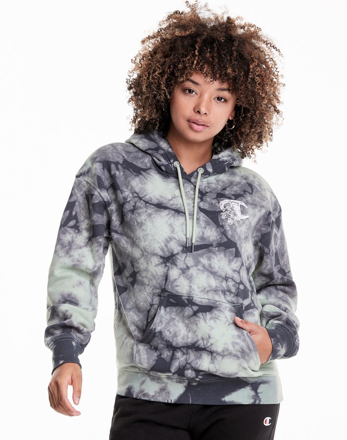 Champion Hoodie Dames - Zwart/Grijs - Galaxy Dye ( 965320-REZ )